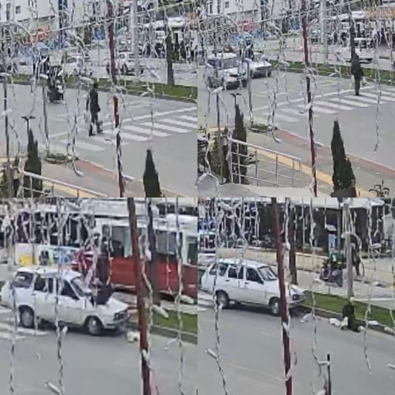 Yaya Geçidinden Geçerken Otomobil Çarptı