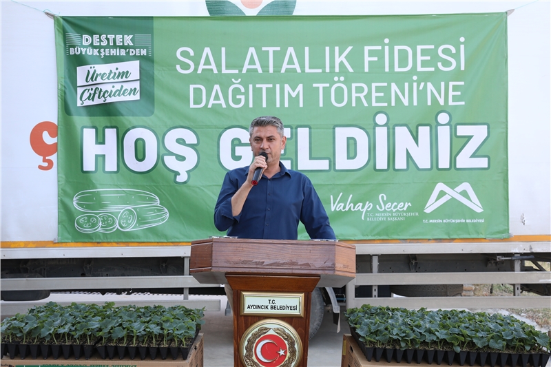 Destek Büyükşehir’den, Üretim Çiftçiden” Projesi Kapsamında Salatalık Fidesi ve Güneş Paneli Dağıtım Töreni Gerçekleştirildi